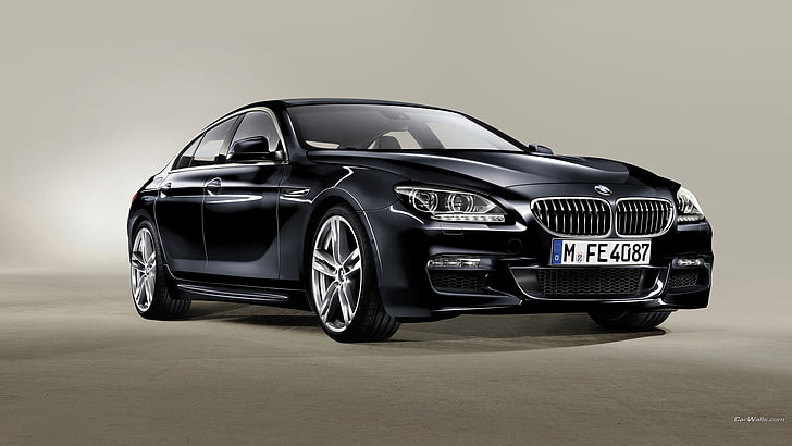 black BMW sedan, BMW 6, car, motor vehicle, mode of transportation, HD wallpaper