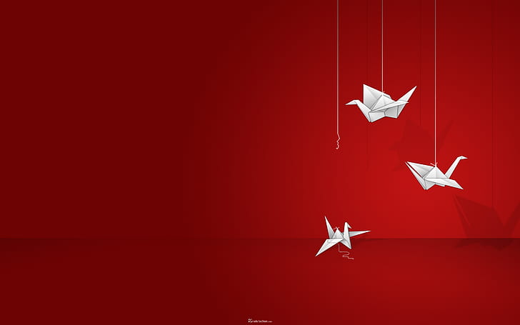 origami, cranes (bird), paper, artwork, HD wallpaper