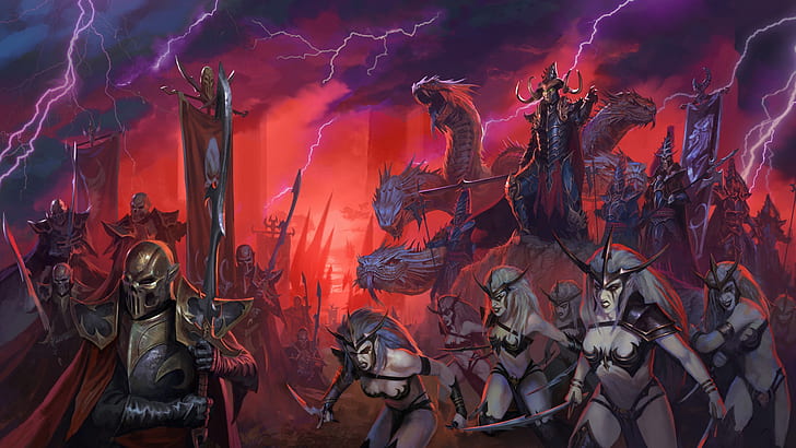 Total warhammer 2 was, Darck Elves, malekith, HD wallpaper