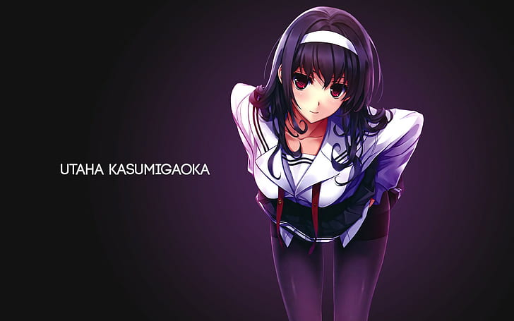 anime, anime girls, Kasumigaoka Utaha, long hair, purple hair, HD wallpaper
