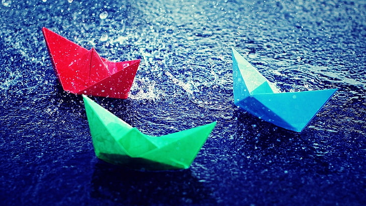 paper, water, paper boat, art and craft, origami, creativity, HD wallpaper