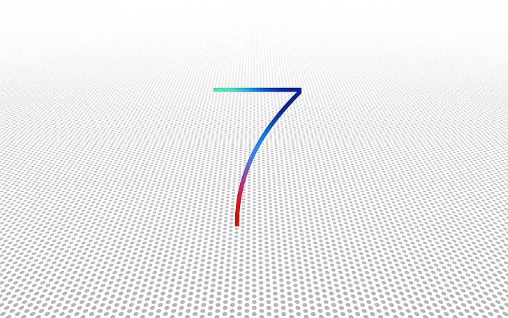 white background with number 7 text overlay, apple, operating system