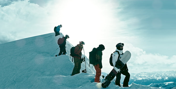 point break 2015, group of people, adventure, sky, mountain, HD wallpaper
