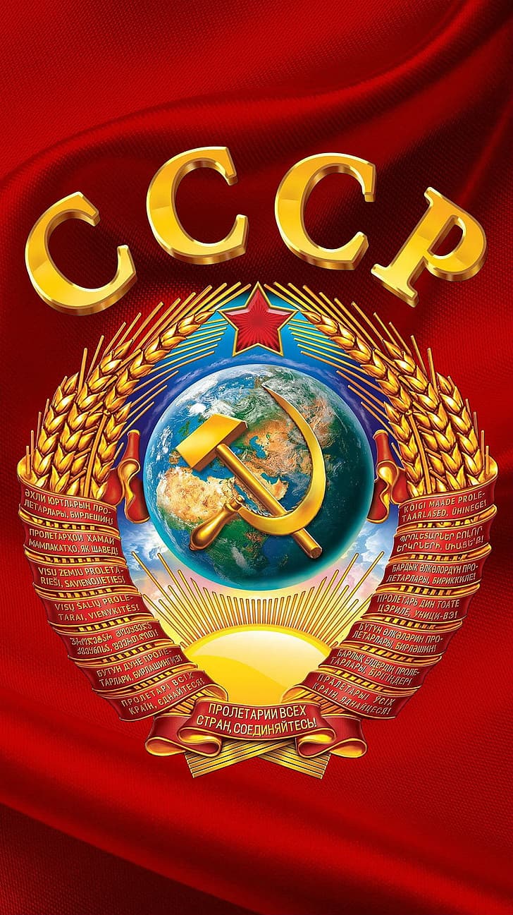 communism, USSR, red, gold, yellow, Earth, Russia, wheat, Russian