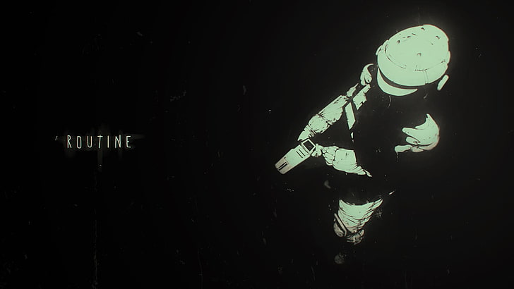 Routine artwork, video games, space, Routine (Video Game), one person, HD wallpaper