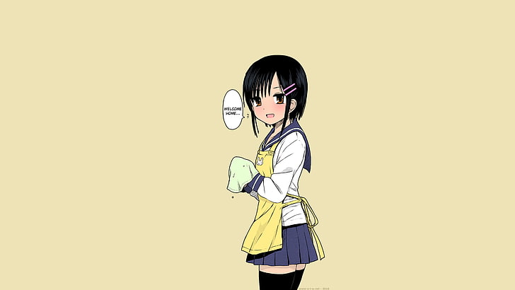 Kuromotokun, Fujisaki Sakura, short hair, black hair, short skirt, HD wallpaper