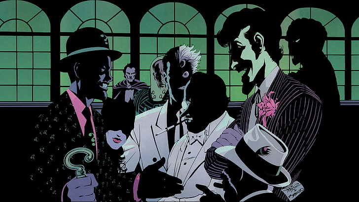 comics, Joker, Batman, Two-Face, Catwoman, Mr. Freeze, Ra's Al Ghul, HD wallpaper
