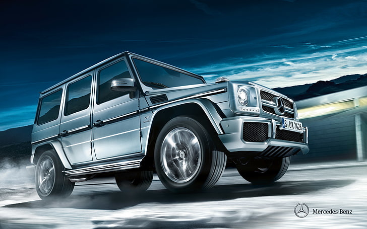 silver Mercedes-Benz SUV advertisement, 2012, g, Gelandewagen, HD wallpaper