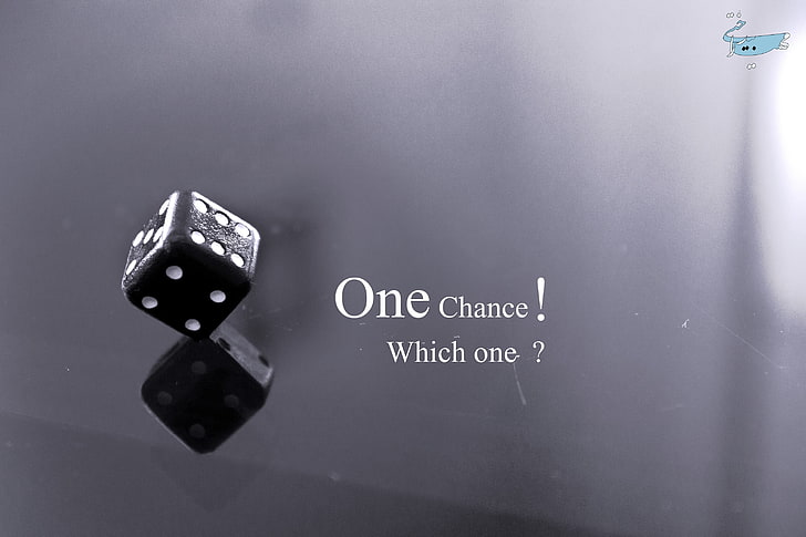 One Chance Which One poster, dice, text, western script, communication, HD wallpaper