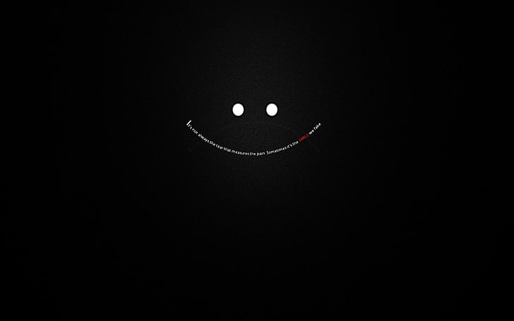 smiley illustration, smiling, minimalism, dark, black, no people