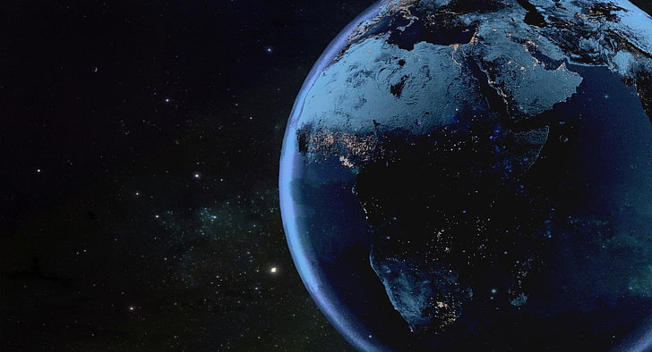 continent of Africa on planet earth graphic wallpaper, space, HD wallpaper