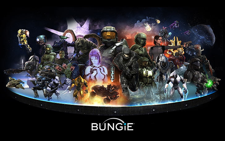 Bungie PC game cover, Halo, Master Chief, Halo 2, Cortana, artwork