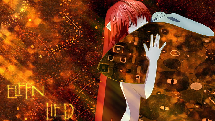 anime, Elfen Lied, digital composite, night, one person, nature