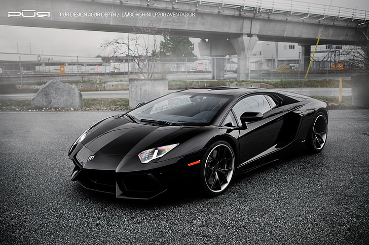 black sports car, Lamborghini, black cars, Super Car, vehicle