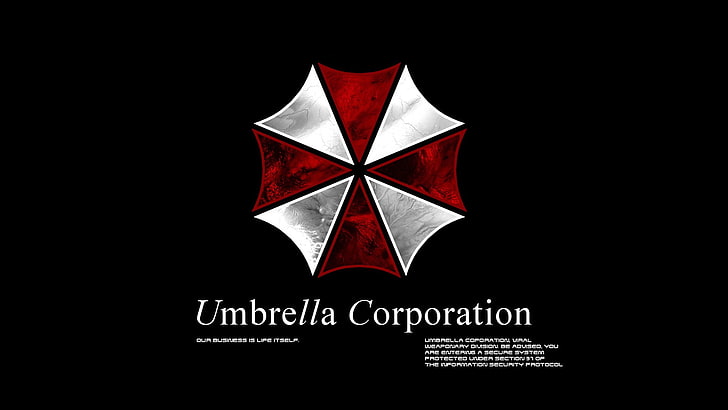 Umbrella Corporation logo, Resident Evil, video games, typography