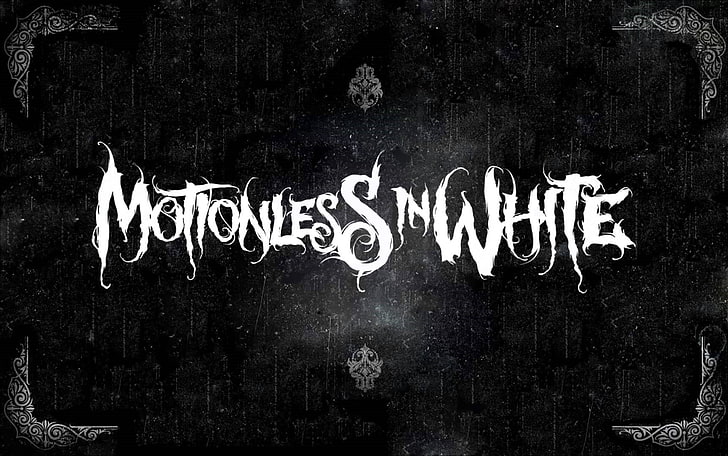 Motionless In White, Metalcore, band logo, text, western script