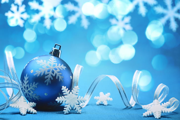 Christmas Holidays Snowflakes Balls, miscellaneous, christmas balls, HD wallpaper