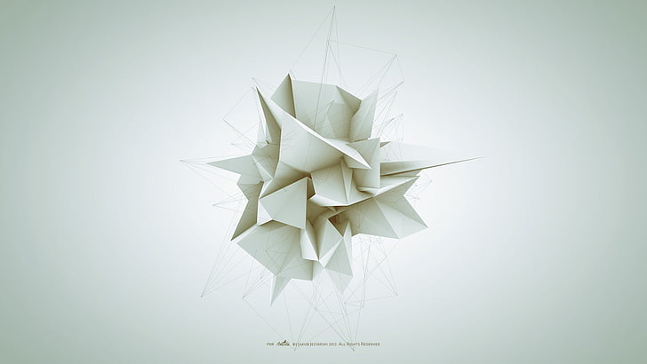abstract, Adam, forms, geometry, Spizak, white, HD wallpaper