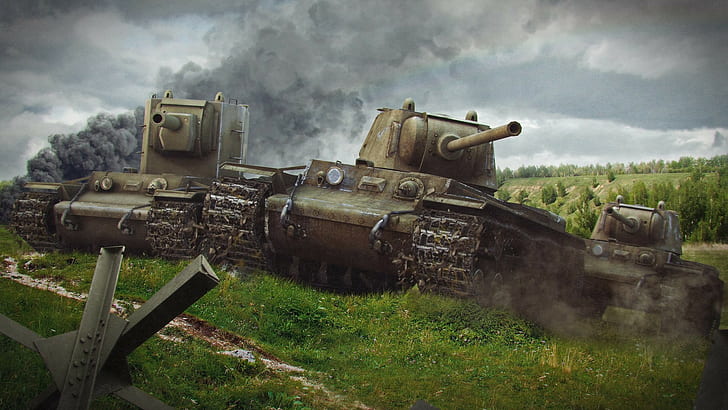 World of Tanks, wargaming, video games, KV-2, KV-1, HD wallpaper