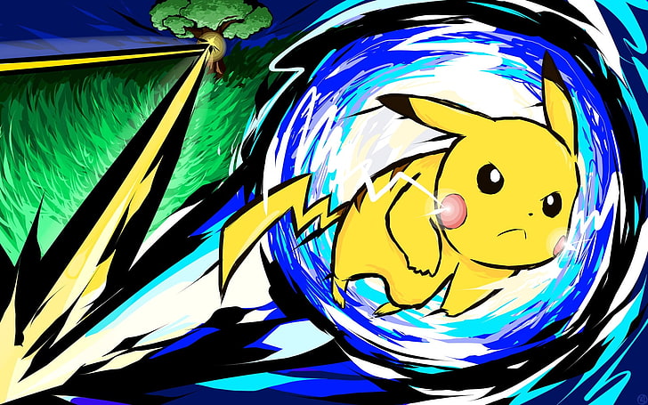 Pokemon Pikachu character artwork, ishmam, Pokémon, multi colored, HD wallpaper