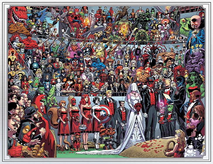 Marriage of Deadpool digital wallpaper, untitled, Spider-Man, HD wallpaper