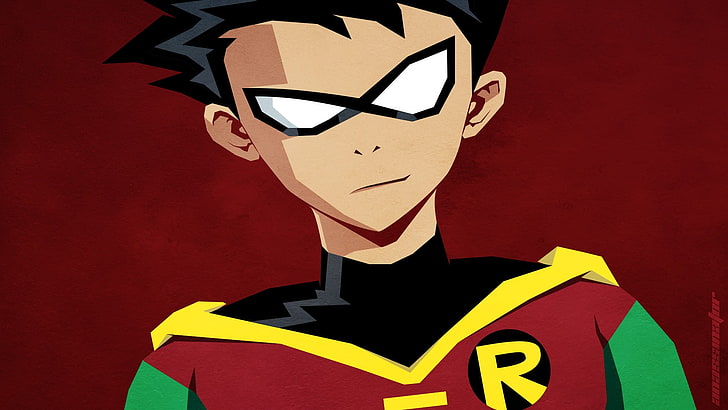Robin from DC illustration, Teen Titans, Robin (character), headshot, HD wallpaper