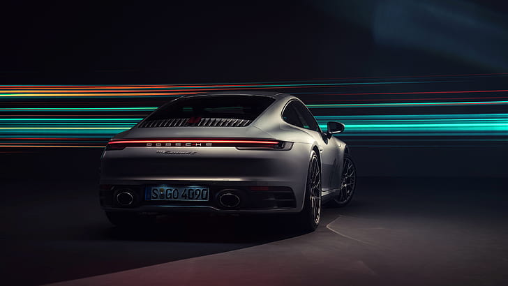 911, Porsche, rear view, Carrera 4S, 2019, HD wallpaper