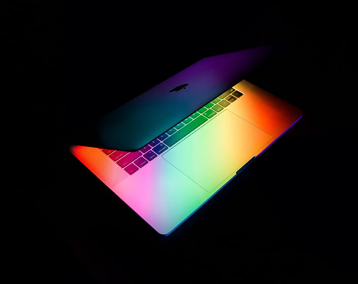 Apple MacBook Pro Laptop Colorful, Computers, Hardware, Dark