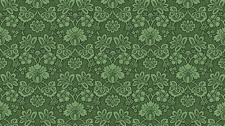 Texture, pattern, green, fabric, flower, paper, backgrounds, HD wallpaper