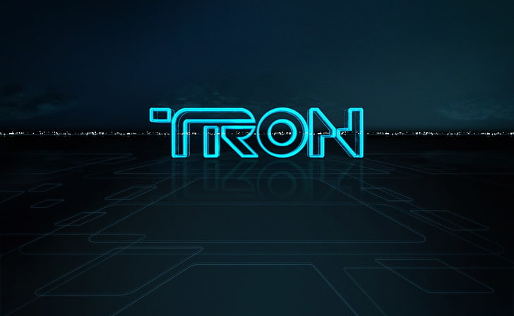 Tron Logo, Tron wallpaper, Movies, Tron Legacy, text, illuminated, HD wallpaper