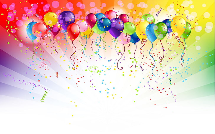 Wallpaper Happy Birthday colorful flags gifts ribbons 5120x2880 UHD 5K  Picture Image