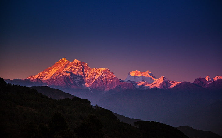 mountain during golden hour wallpaper, Himalayas, mountains, landscape