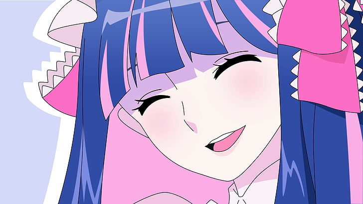 blue and pink haired female character, panty stocking with garterbelt