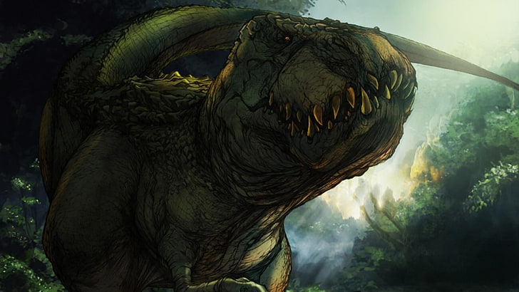 brown dinosaur digital wallpaper, dinosaurs, Indominus rex, one animal