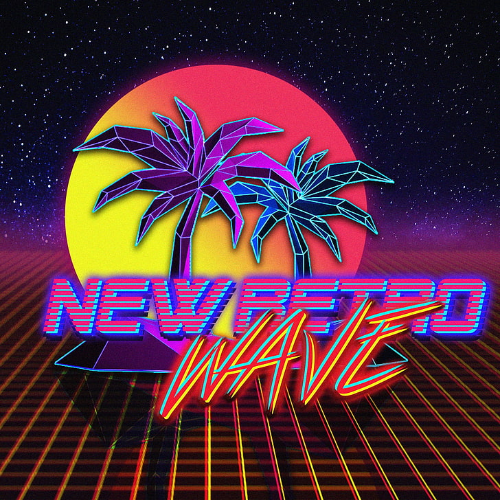 New Retro signage, New Retro Wave, vaporwave, neon, typography