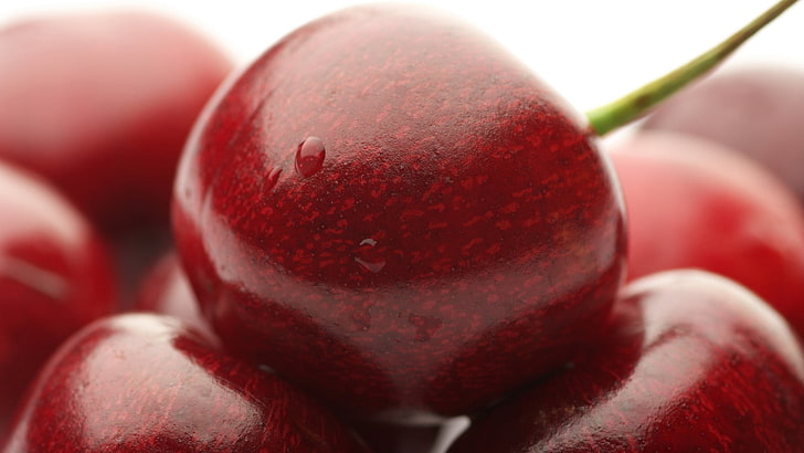 cherries (food), fruit, food and drink, healthy eating, red, HD wallpaper