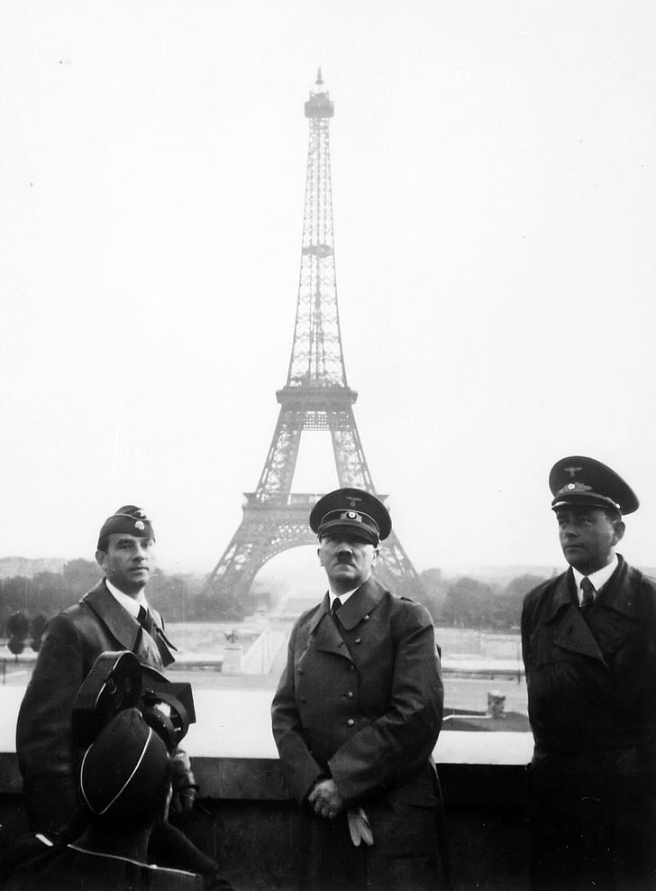 adolf hitler paris france eiffel tower world war ii nazi, architecture, HD wallpaper