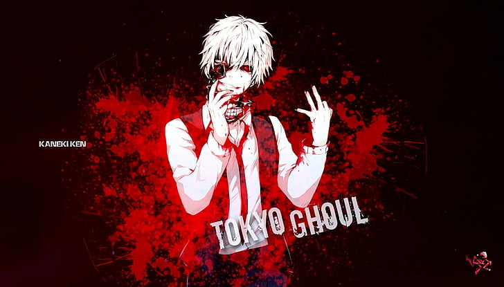 Anime, Tokyo Ghoul, Ken Kaneki, one person, red, fashion, waist up, HD wallpaper