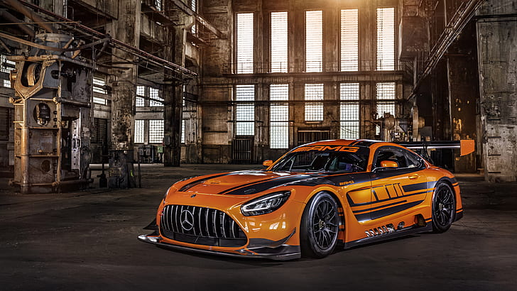 Mercedes-Benz, Mercedes-AMG GT3, Car, Orange Car, Race Car, HD wallpaper