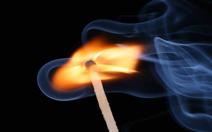 matches, fire, smoke, burning, flame, heat - temperature, fire - natural phenomenon, HD wallpaper