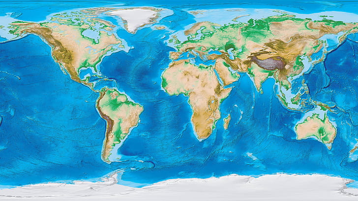 earth, world, world map, geographical, topography, continents, HD wallpaper
