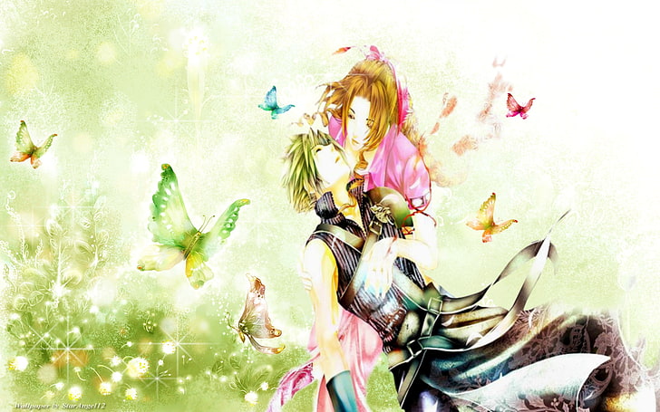 aerith butterfly Cloud & Aerith Anime Final Fantasy HD Art