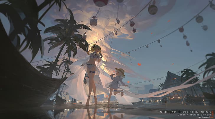 anime girls, game art, Klee (Genshin Impact), void_0, HD wallpaper
