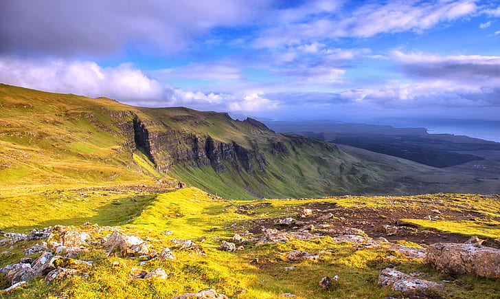 mountain covered with green grass, skye, skye, Coire, Isle of Skye