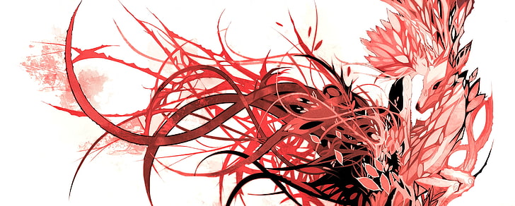red deer illustration, spring, abstract, artwork, Nano Mortis, HD wallpaper