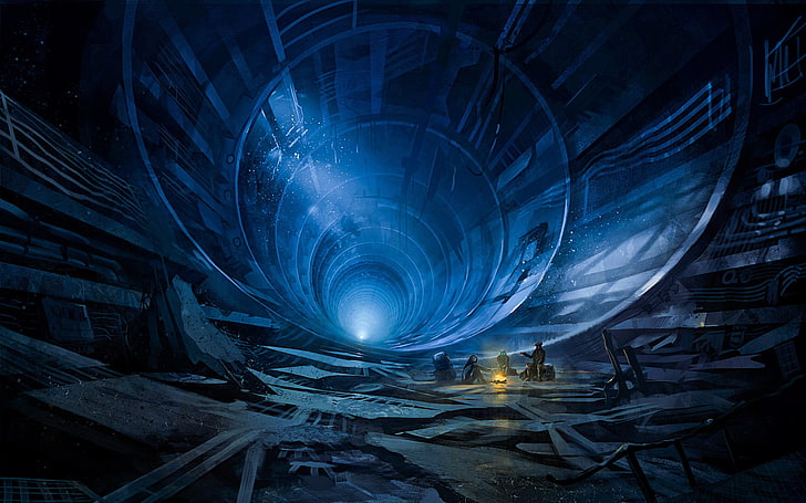 tunnel digital wallpaper, artwork, Romantically Apocalyptic