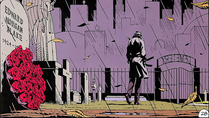 person's purple and black coat comic book page wallpaper, Watchmen