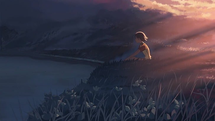 anime, 5 Centimeters Per Second, water, one person, nature