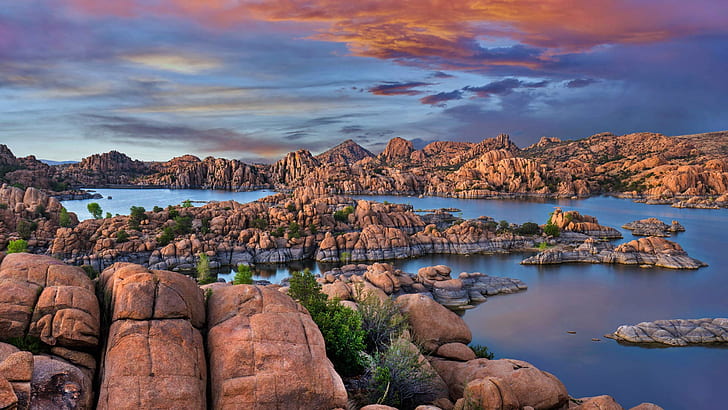rocks, AZ, USA, Granite Dells, lake Watson