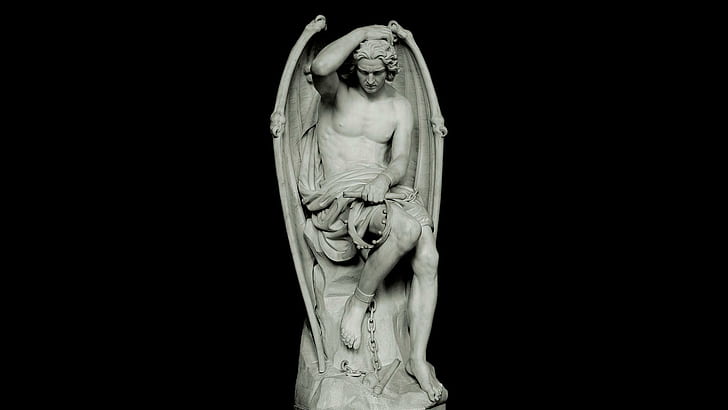 Lucifer, Sculptures, Guillaume Geefs, Statue, 1920x1080, HD wallpaper